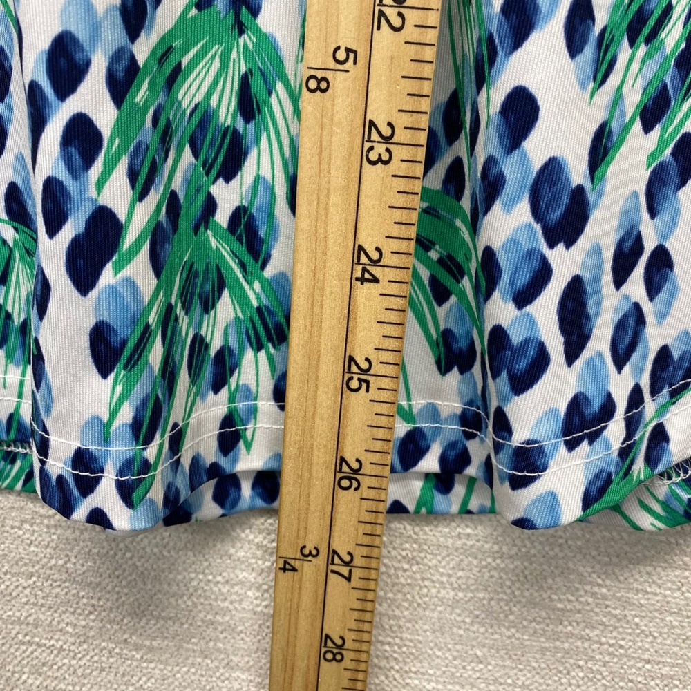 Pebble Beach Dry-Luxe Performance Golf Top Womens XL Blue Green Tropical 1/4 Zip - Picture 7 of 11